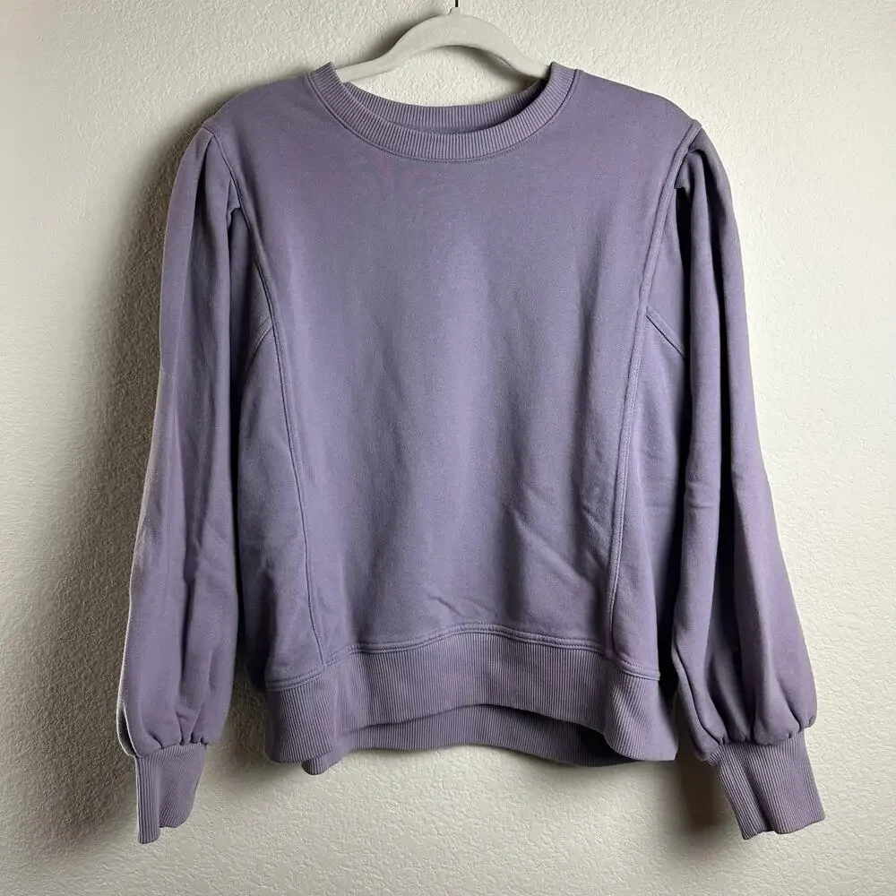 a new day | Size XL Purple Sweater Lilac Puff Sleeve Pullover Sweater